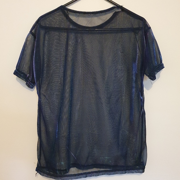Blue and purple shift mesh t shirt - Picture 3 of 4